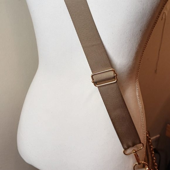 Bebe Taupe Woven Crossbody Bag with Coin Pouch NWT Fall - Picture 7 of 16